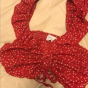 Cropped polka dot top
